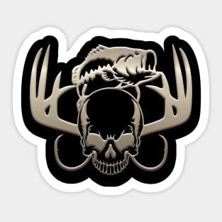 Sportsman Skull Gold Sticker